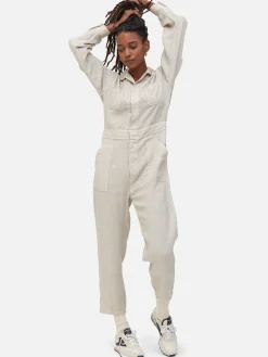 Linen Long Sleeve Jumpsuit