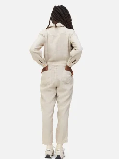 Linen Long Sleeve Jumpsuit