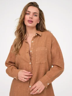 Linen Oversized Long Sleeve Shirt