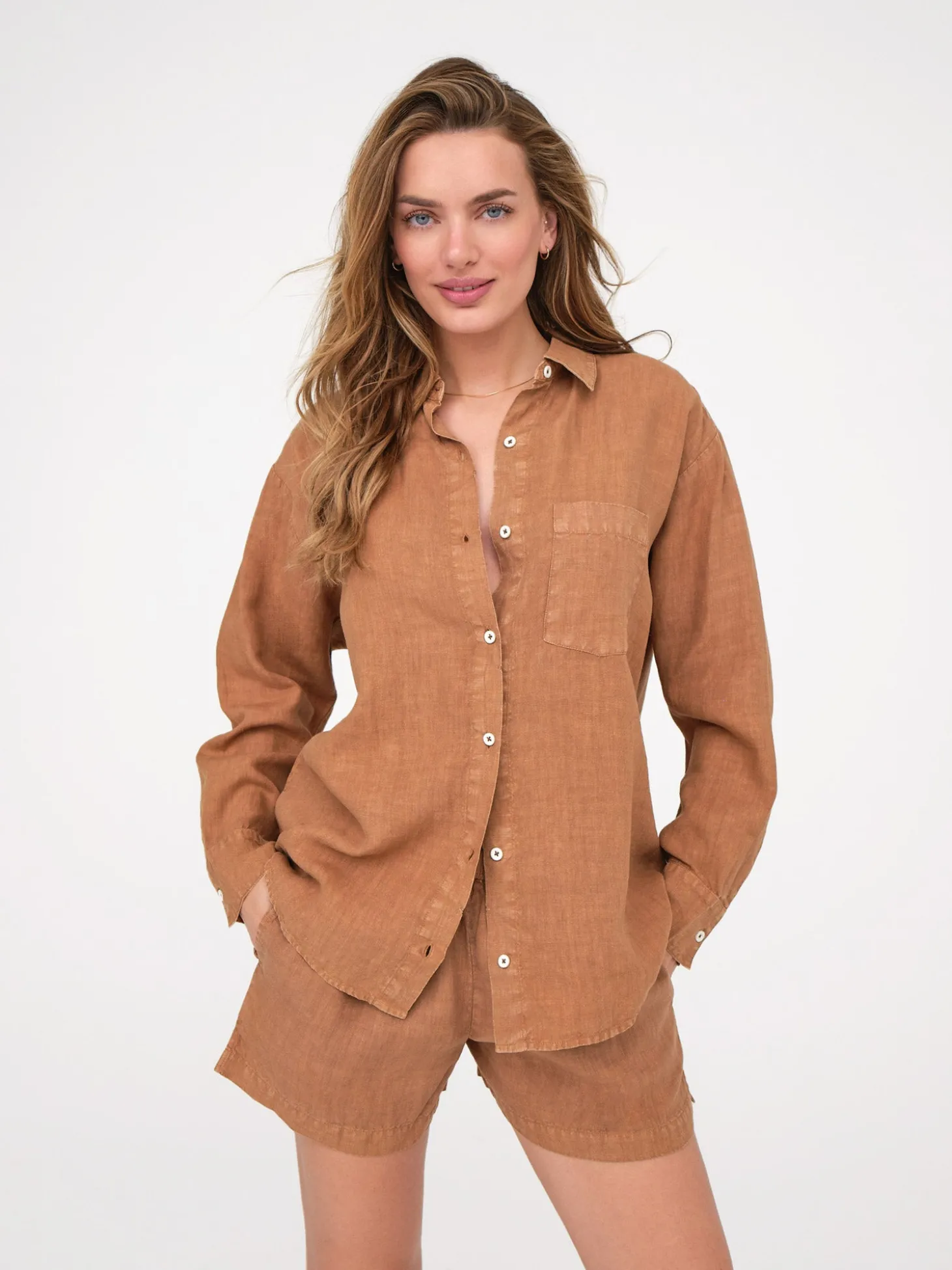 Linen Oversized Long Sleeve Shirt