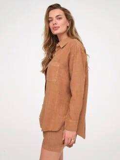 Linen Oversized Long Sleeve Shirt