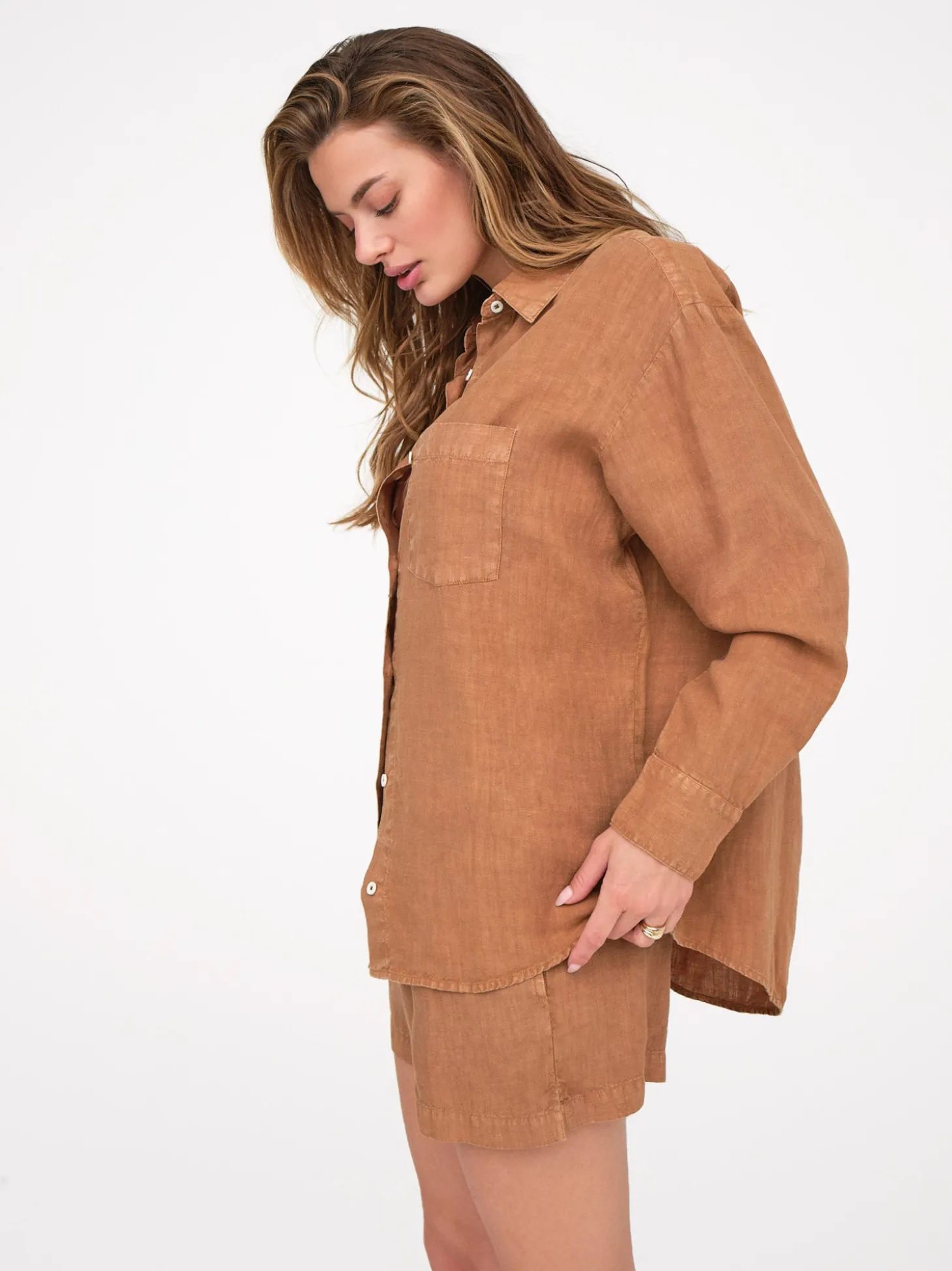 Linen Oversized Long Sleeve Shirt