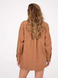 Linen Oversized Long Sleeve Shirt