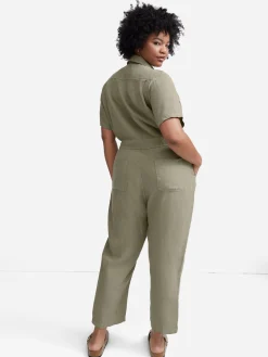 Linen Short Sleeve Jumpsuit