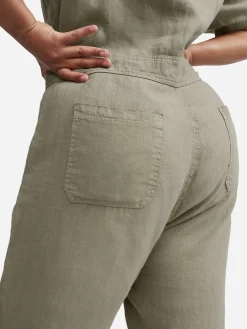 Linen Short Sleeve Jumpsuit