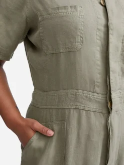 Linen Short Sleeve Jumpsuit