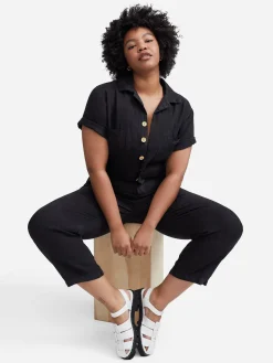 Linen Short Sleeve Jumpsuit