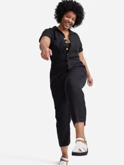 Linen Short Sleeve Jumpsuit