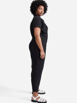 Linen Short Sleeve Jumpsuit