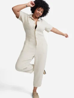 Linen Short Sleeve Jumpsuit