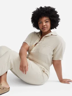 Linen Short Sleeve Jumpsuit