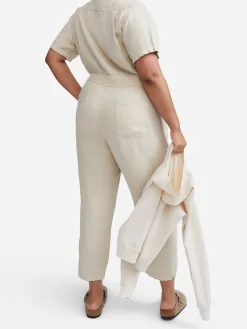 Linen Short Sleeve Jumpsuit