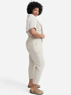Linen Short Sleeve Jumpsuit