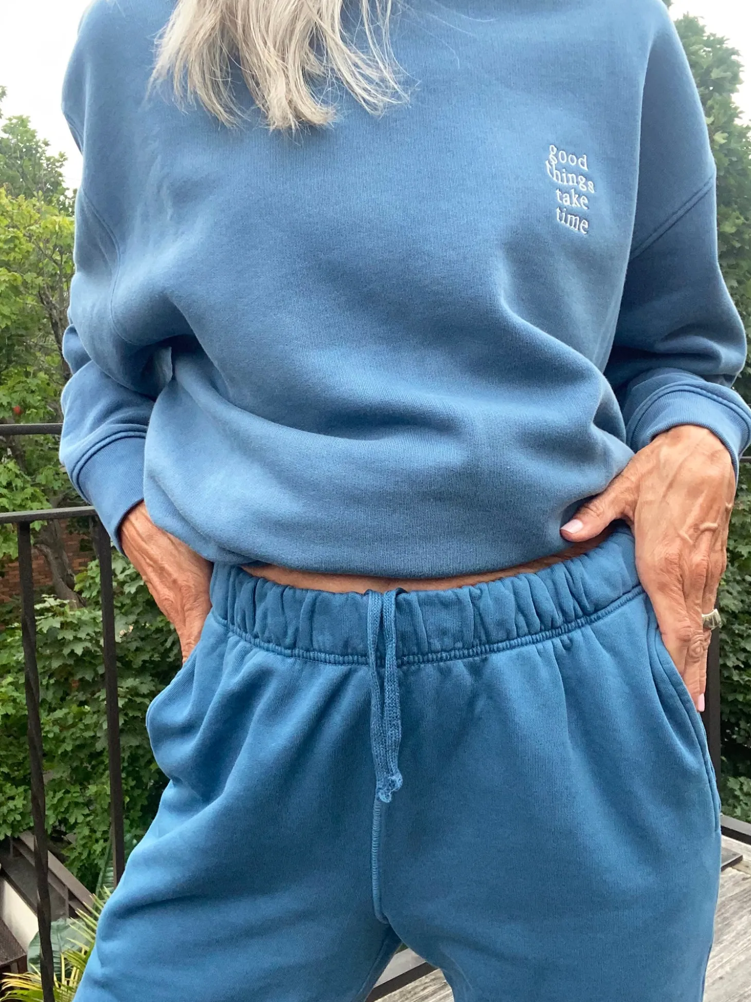 Mate X White Hair Wisdom Organic Fleece Relaxed Pocket Sweatpant