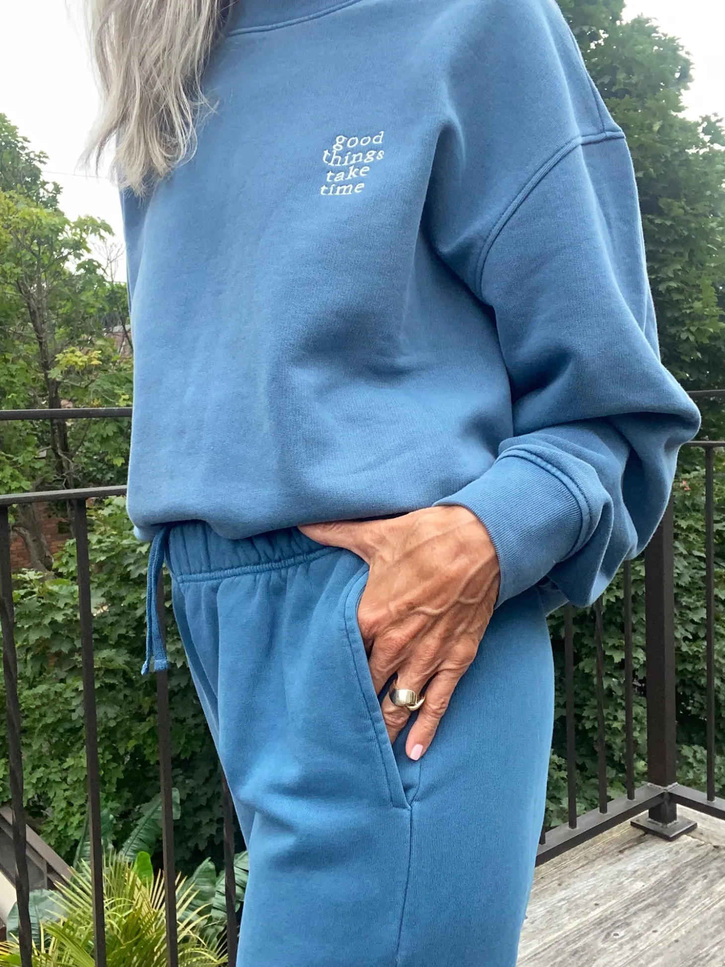 Mate X White Hair Wisdom Organic Fleece Relaxed Pocket Sweatpant