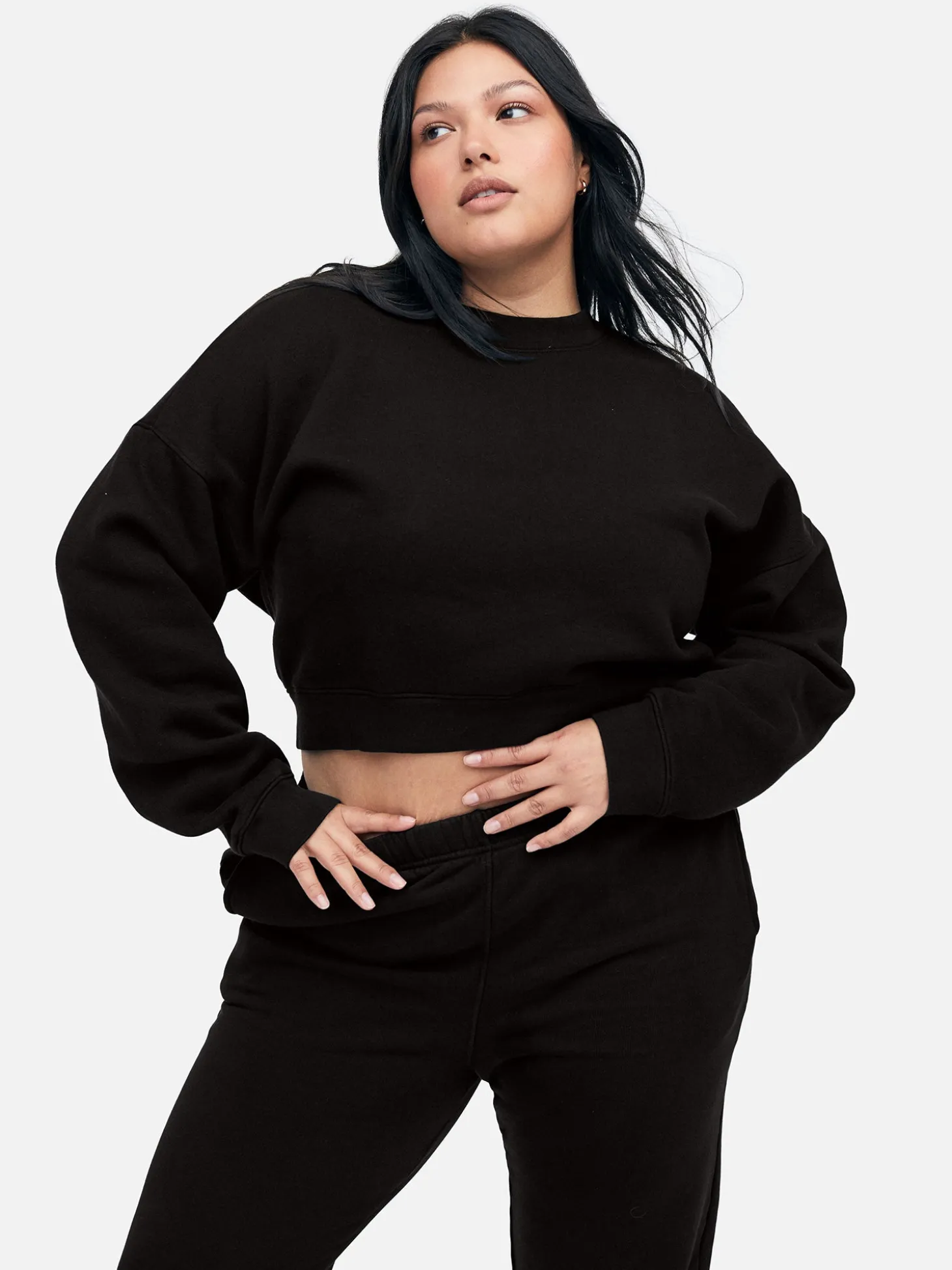 Organic Fleece Crop Sweatshirt