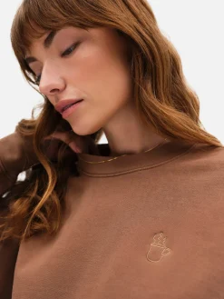 Organic Fleece Embroidered Oversized Sweatshirt