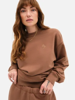 Organic Fleece Embroidered Oversized Sweatshirt