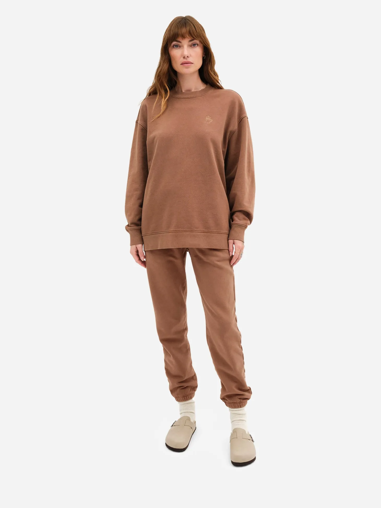 Organic Fleece Embroidered Oversized Sweatshirt