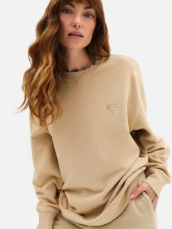 Organic Fleece Embroidered Oversized Sweatshirt