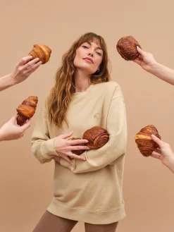 Organic Fleece Embroidered Oversized Sweatshirt