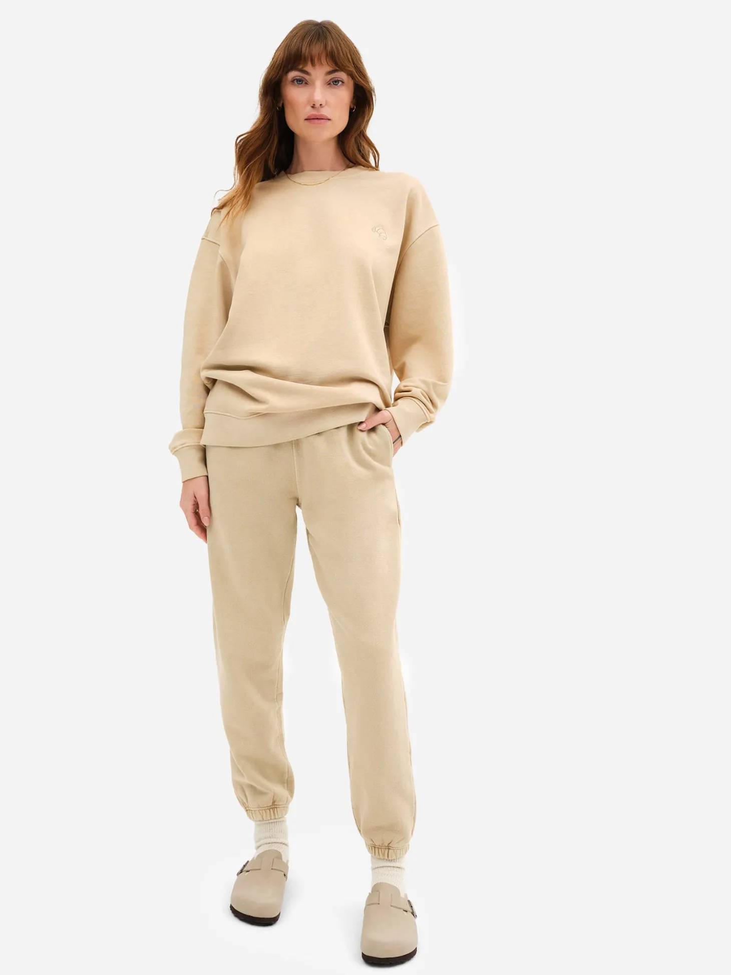 Organic Fleece Embroidered Oversized Sweatshirt