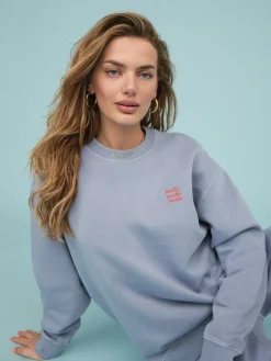 Organic Fleece Embroidered Oversized Sweatshirt