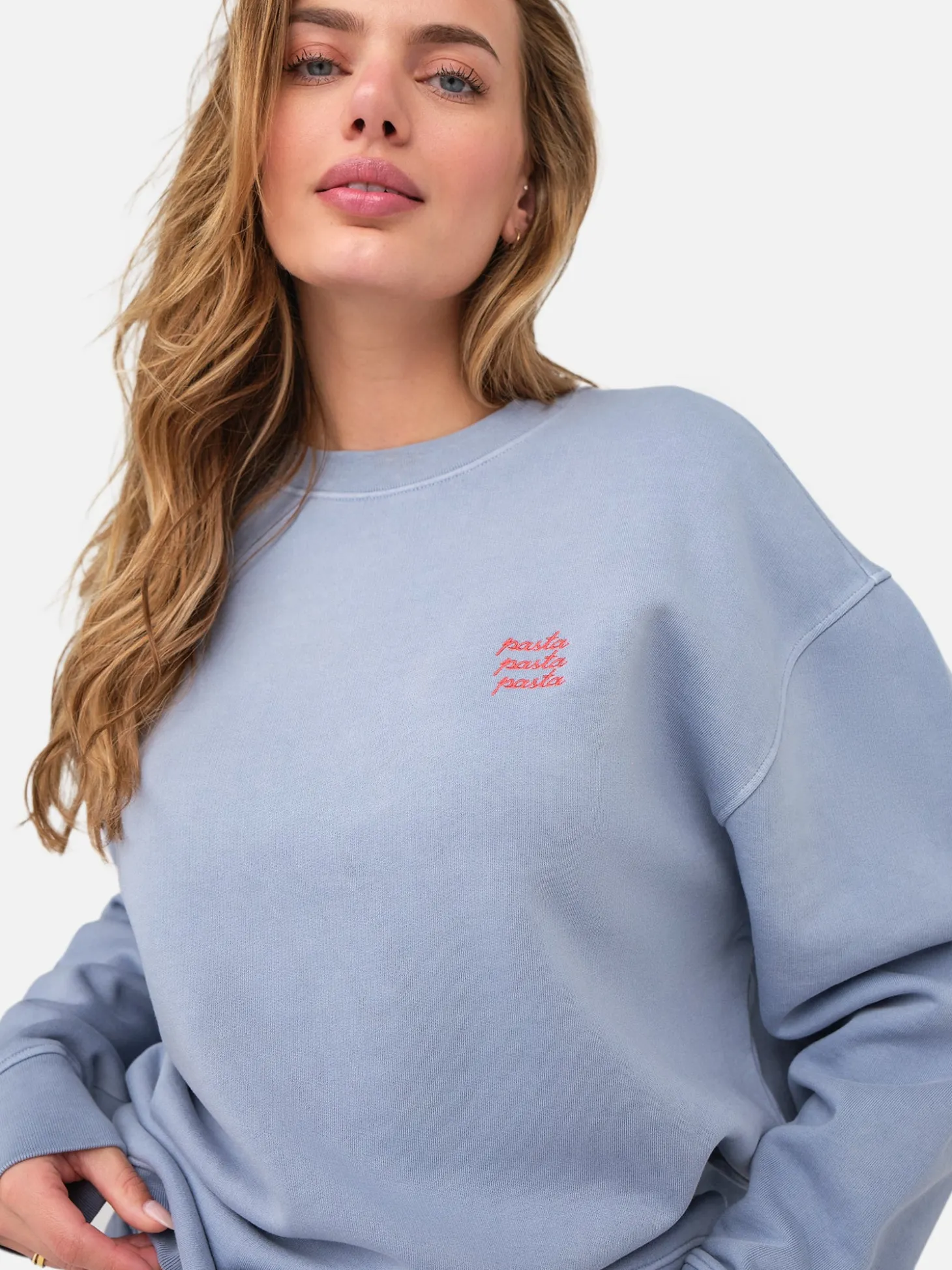 Organic Fleece Embroidered Oversized Sweatshirt