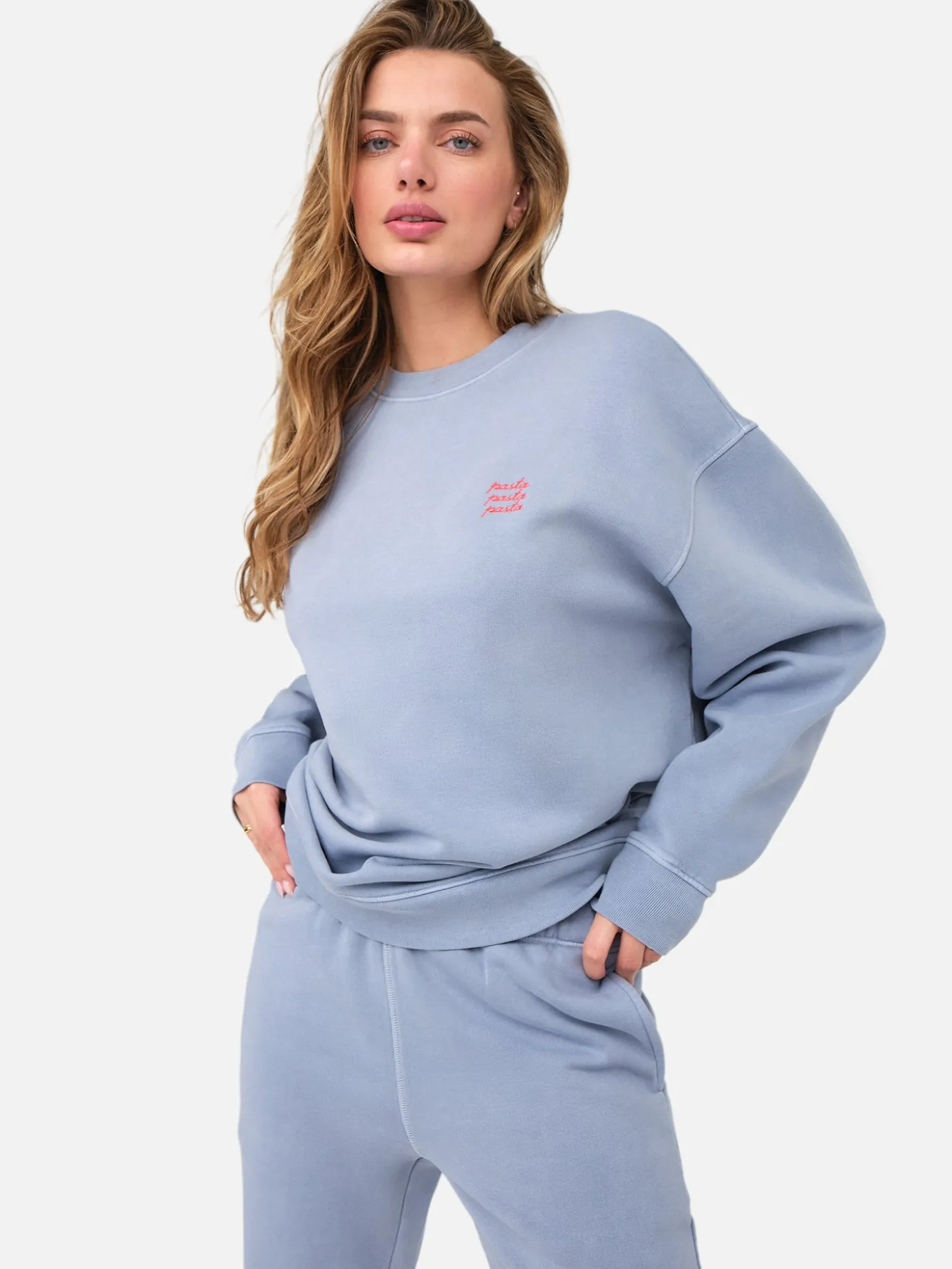 Organic Fleece Embroidered Oversized Sweatshirt