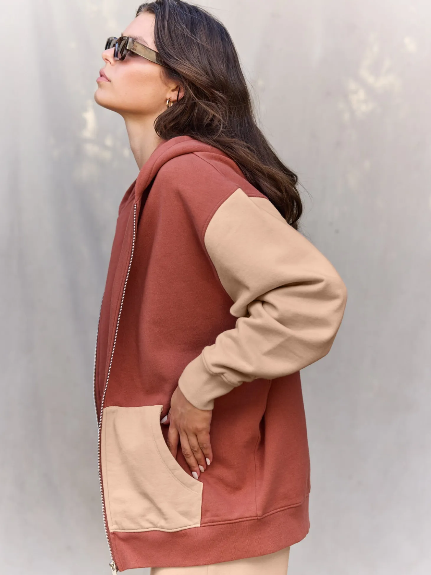 Organic Fleece Oversized Zip Hoodie