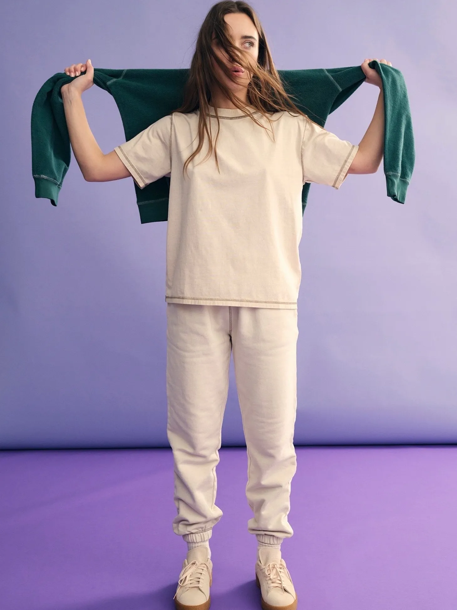 Organic Fleece Relaxed Pocket Contrast Sweatpant