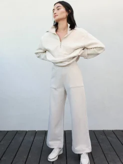 Organic Fleece Wide Leg Pant