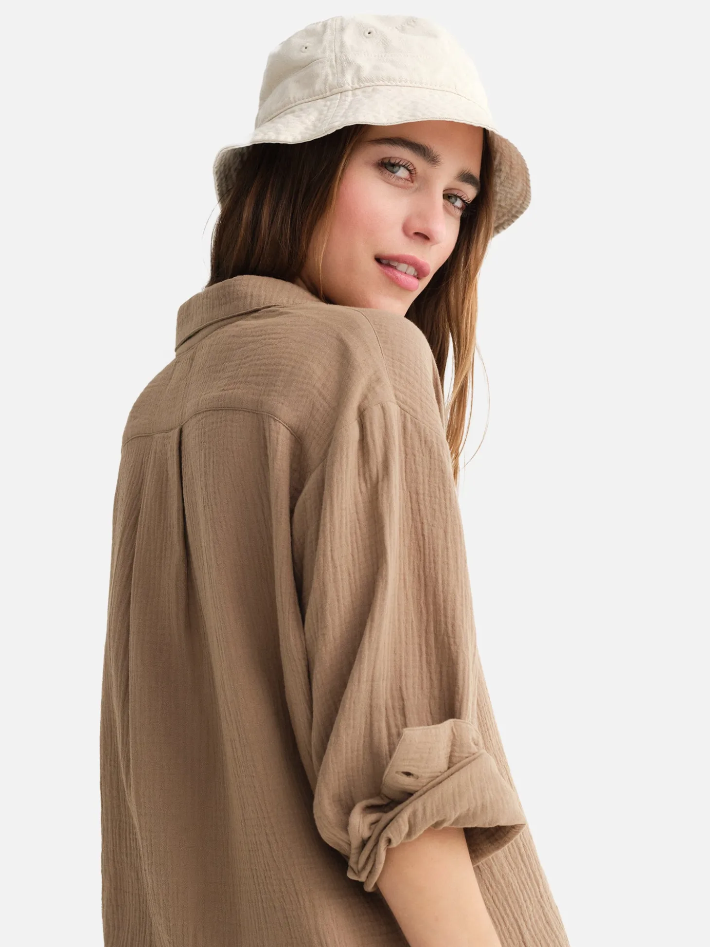 Organic Gauze Oversized Buttondown