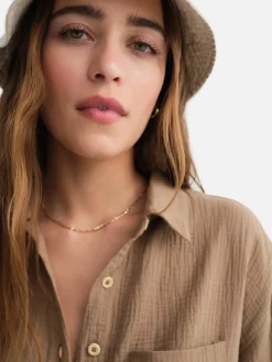 Organic Gauze Oversized Buttondown