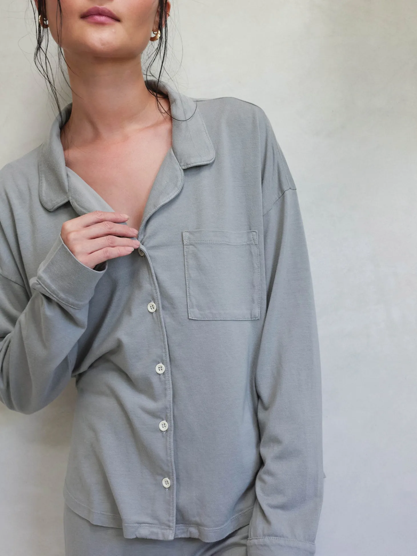 Tencel Button Down Sleep Shirt