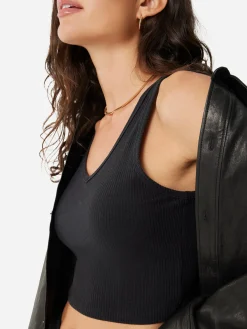 Tencel Rib Crop V-Tank