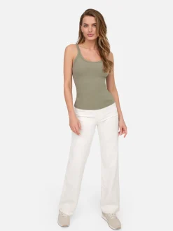 Tencel Rib Scoop Tank