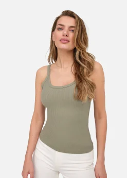 Tencel Rib Scoop Tank