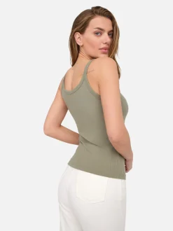 Tencel Rib Scoop Tank